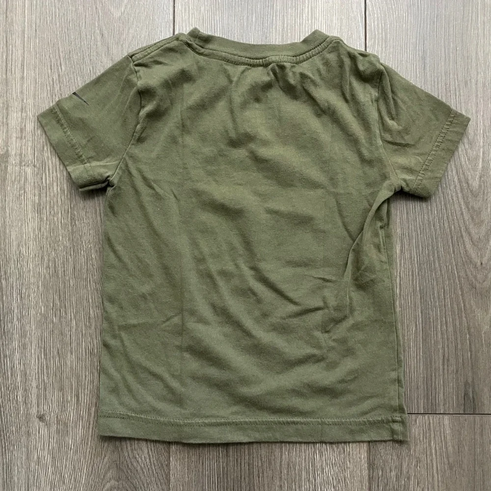 Nike Kids Just Do It Graphic Tee Olive Green Orange 4T